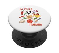 La Festa Italiana gráfica Italiana Vegetal Italia Pizza PopSockets PopGrip Adhesivo