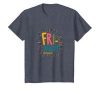 La Fiesta de Verano de FRI-Nally Celebration School ha Terminado Camiseta, Niños, Azul Jaspeado, 10 años