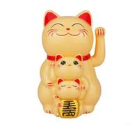 La figura de gato de la suerte agitando con energía solar crea un ambiente positivo en cualquier espacio vital o espacio de trabajo (amarillo)