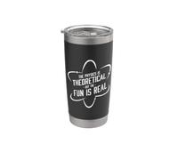 La física es teórica pero la diversión es real - Oscuro Vaso térmico de acero inoxidable de doble pared
