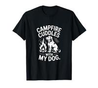 La fogata se acurruca con mi Amante del Campamento de Perro Camiseta
