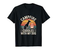La fogata se acurruca con mi Amante del Campamento de Perro Camiseta