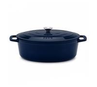La fonderie 1890 alma36, cacerola de hierro fundido, 36cm, 7,7l, azul marino, compatible con todos los fuegos, inducción, gas, parrilla y horno.
