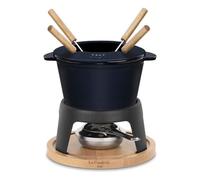 H. Koenig Fondue de hierro fundido La Fonderie 1890 D'ARBOIS – Esmaltado azul oscuro 4 personas
