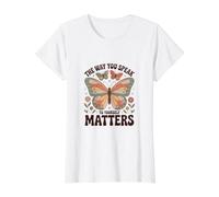 La Forma en Que te hablas a ti Mismo Importa - Afirmación Positiva Camiseta gráfica económica, Mujer, Blanco, XS