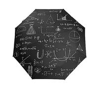 La Fórmula Matemática del Arte Negro Paraguas Plegable Automático Paraguas de Viaje Mujer Niño Niña Protección UV Resistencia Viento Impermeable
