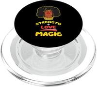 La Fuerza de una Chica Negra más el Amor equivalen a Vidas Negras mágicas y atrevidas PopSockets PopGrip para MagSafe