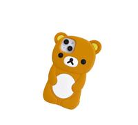 La funda de silicona Easy Bear con todo incluido es adecuada para iPhone 16promax/15plus/14pro/13/12/11/xsmax/xr/xs (para iPhone 13PRO, marrón)