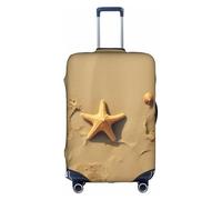 La funda protectora para maleta con diseño de estrella de mar en la playa es adecuada para equipaje de entre 45 y 81 cm, Blanco, L