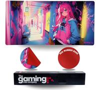 La Gaming Mat Company Tapete MTG para Jugador único y Alfombrilla para Mouse - 28" x 14", Neon Girl, Compatible con Magic: The Gathering y Yu-Gi-Oh, Alfombrilla Grande