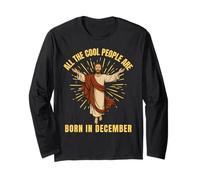 La Gente Guay nace en diciembre Funny Jesus Christian Retro Manga Larga