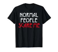 La Gente Normal me Asusta Camiseta gráfica económica, Hombre, Negro, XL