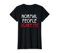 La Gente Normal me Asusta Camiseta gráfica económica, Mujer, Negro, XL