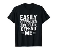 La Gente Que se ofende fácilmente me ofende Camiseta gráfica económica, Hombre, Negro, M