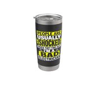 La gente se sorprende soy un mal electricista divertido Vaso térmico de acero inoxidable de doble pared