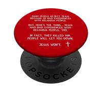 La gente te decepcionará Jesús no Juan 8 59 Mateo 28 20 PopSockets PopGrip Adhesivo