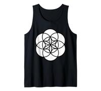 La geometría Sagrada Blanca da Forma a la Flor de la Vida en Blanco y Negro Camiseta sin Mangas