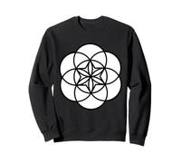 La geometría Sagrada Blanca da Forma a la Flor de la Vida en Blanco y Negro Sudadera