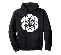 La geometría Sagrada Blanca da Forma a la Flor de la Vida en Blanco y Negro Sudadera con Capucha