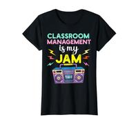 La gestión del Aula es el Día del Maestro Retro de los 80 de My Jam Camiseta gráfica económica, Mujer, Negro, XL