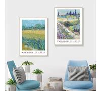 La gira de Van Gogh por Arles, Francia, lienzo artístico impreso, póster de exposición para museo, galería, arte de pared, imágenes, decoración para sala de estar, 80 x 120 cm, 2 piezas sin marco