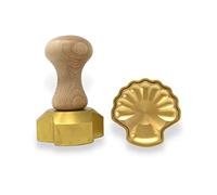 La Gondola Cortador de Raviolis Caseros - Forma de Concha 65 mm | Cortapastas de Latón y Madera Natural | Cortador de Pasta Robusto y Fácil de Usar | Utensilios para Pasta Fresca Hechos en Italia