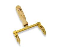 La Gondola Cortador de Rueda Ajustable (2 Lisas) | Utensilios para Pasta Fresca para Casa y Negocio | Cortapastas Fácil de Usar de Latón y Madera Natural | Cortador de Raviolis