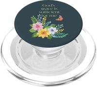 La Gracia de Dios es Suficiente para mí - Floral Christian Faith PopSockets PopGrip para MagSafe