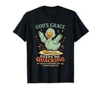 La Gracia de Dios me Mantiene cuestionando Pato Cristiano Camiseta