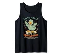 La Gracia de Dios me Mantiene cuestionando Pato Cristiano Camiseta sin Mangas