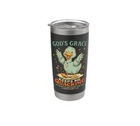 La gracia de Dios me mantiene cuestionando pato cristiano Vaso térmico de acero inoxidable de doble pared