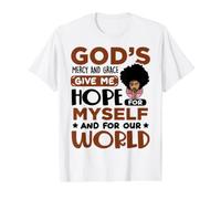 La Gracia de la Misericordia de Dios me da Esperanza para Las Mujeres Negras Camiseta gráfica económica, Hombre, Blanco, XL
