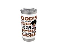 La gracia de la misericordia de Dios me da esperanza para las mujeres negras Vaso térmico de acero inoxidable de doble pared