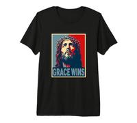 La Gracia GANA a Jesucristo Cristiano Pascua Fe Esperanza Camiseta Premium
