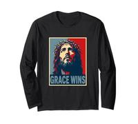 La Gracia GANA a Jesucristo Cristiano Pascua Fe Esperanza Manga Larga
