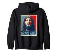 La Gracia GANA a Jesucristo Cristiano Pascua Fe Esperanza Sudadera con Capucha