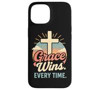 La gracia gana cada vez que una cruz cristiana nace de nuevo en Jesús Carcasa para iPhone 15
