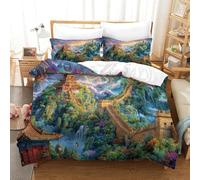 La Gran Muralla China Juego De Ropa De Cama con Cierre De Cremallera Funda De Almohada Juego De Ropa De Cama para Niños Super King（260x220cm）
