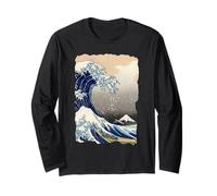 La Gran Ola de Kanagawa Hokusai Art Pintura Famosa Manga Larga