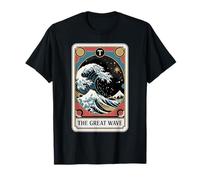 La Gran Ola de Kanagawa por la Noche Tarot Card Retro Camiseta