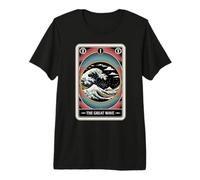 La Gran Ola de Kanagawa por la Noche Tarot Card Retro Camiseta Premium