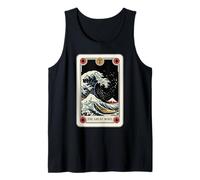 La Gran Ola de Kanagawa por la Noche Tarot Card Retro Camiseta sin Mangas