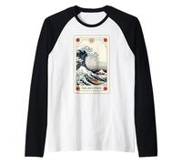 La Gran Ola Fuera de Kanagawa Tarot Carta Divertida Gran Ola Camiseta Manga Raglan