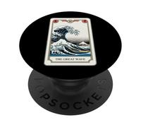 La Gran Ola Fuera de Kanagawa Tarot Carta Divertida Gran Ola PopSockets PopGrip Adhesivo