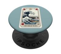 La Gran Ola Fuera de Kanagawa Tarot Carta Divertida Gran Ola PopSockets PopGrip Adhesivo
