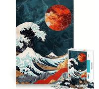 La Gran Ola Nocturna, Rompecabezas de 1000 Piezas para Adolescentes, Juguete para desafiar la Mente, Pasatiempo Tranquilo, Corte preciso, Regalo Encantador 50x75cm