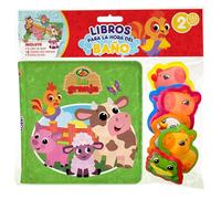 La Granja Libros para la Hora del Baño - Libros de actividades para niños, 6 figuras con ventosa, 1 bolsa de malla