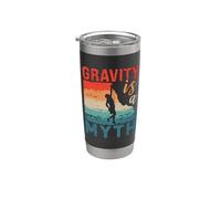 La gravedad es un mito Escalada de montaña retro Escalada interior Vaso térmico de acero inoxidable de doble pared