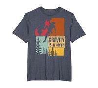 La Gravedad es un Mito Regalo Escalada Boulder Montañismo Camiseta, Hombre Tallas Grandes, Azul Jaspeado, 2X Alto