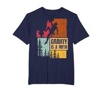 La Gravedad es un Mito Regalo Escalada Boulder Montañismo Camiseta, Hombre Tallas Grandes, Azul Marino, 6X Alto